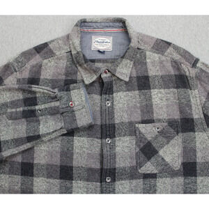 Flag & Anthem Shirt Mens XL Gray Plaid Cotton Blend